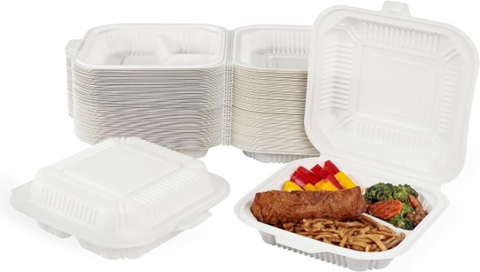 Productos hechos con almidón de maíz: bandejas, cubiertos, bolsas biodegradables